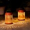 Set of 2/4 8.75"H Metal Cutout Scrollwork Solar Powered LED Outdoor Lantern with handle